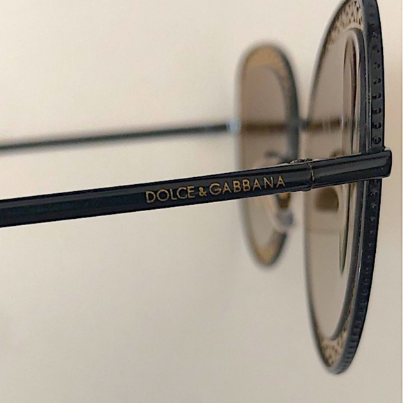 Dolce Gabbana Black Gold DG2225 Oval Metal Lace Mirror  Sunglasses main image 9